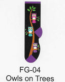 Owls on Trees Kids Socks  FG-04