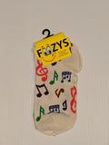 Music Notes No Show Socks  FL-02