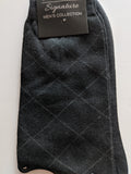 Men's Signature Collection Dress Socks with Large Diagonal Squares  FSM-4